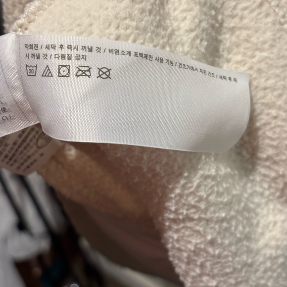 Abercrombie & Fitch Soft Sherpa Hoodie Cream XL Cozy Minimalist - Picture 9 of 9